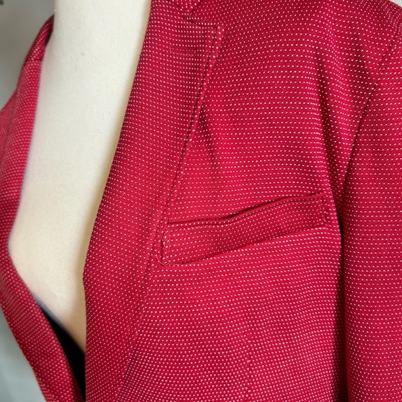 Rare Haight & Ashbury Boxy  Ultra Soft Red Polka Dot Women's Blazer SZ Med - Picture 7 of 11